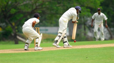cricket batsman and a catcher